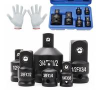 Wkmamo 6 Pcs Socket Adapter Set,Impact Socket Adapter Set,Reducer Adapter for Converter Socket Set,Drive Standard Impact Socket Set for Wrenches, Breaker Bar Ratchets (Blue Box)