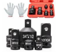 Wkmamo 6 Pcs Socket Adapter Set,Impact Socket Adapter Set,Reducer Adapter for Converter Socket Set,Drive Standard Impact Socket Set for Wrenches, Breaker Bar Ratchets (Red Box)