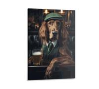 WKMoney Art - Irish Setter Canvas Print Oil Paintings Reproduction Classic Artwork Pictures on Canvas Wall Art for Home Office 12x18inch(30x45cm)