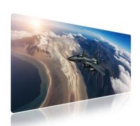 Wknoon 31.5" x 15.8" Large Gaming Mouse Pad, Aviation F-15e Strike Eagle Airplane Fighter Jet Aircraft Patriotic US Air Force, XXL Desk Mat Office Accessories Keyboard Mat