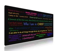 Wknoon 31.5" x 15.8" Large Gaming Mouse Pad, Colorful Bible Verse Scripture Inspirational Christian Quotes, Motivational XXL Desk Mat Office Accessories Keyboard Mat