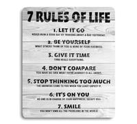 Wknoon 7 Rules of Life Inspirational Quote Mouse Pad, Positive Motivational Quotes Rustic White Wood Grain Print Art Mouse Pads Inspiring Mat