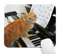 Wknoon 9.5"x 7.9" Mouse Pad (Funny Musical Cat), Non-Slip Mat for Desk, Smooth Surface for Gaming & Office Work, Cute Kitten Pet Playing The Piano, Am I Hitting The Right Keys