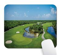 Wknoon 9.5"x 7.9" Mouse Pad (Golf Course Scene), Non-Slip Mat for Desk, Smooth Surface for Gaming & Office Work, Panoramic Real Picturesque of a Field Forest Greenery in The Open