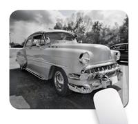 Wknoon 9.5"x 7.9" Mouse Pad (Retro Classic Car), Non-Slip Mat for Desk, Smooth Surface for Gaming & Office Work, 50s 60s Old Automobile Elegance in Hollywood Movies Artwork