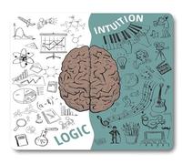 Wknoon Brain Image Left and Right Music Logic Art Side Science Print Mouse Pad