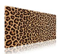 Wknoon. Extra Large Gaming & Office Mouse Pad (31.5" x 11.8") - Vintage Retro Leopard Print, Premium Anti-Slip XXL Desk Mat with Durable Stitched Edges