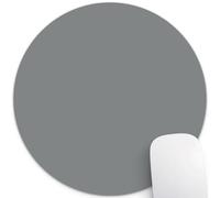 Wknoon Grey Round Mouse Pad, 7.9" Diameter & 0.12" Thickness (200mmx200mmx3mm), Non-Slip Rubber Base & Smooth Cloth Surface Cute Circular Blank Mice Mat