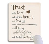 Wknoon Inspirational Quotes Trust in The Lord with All The Heart Mouse Pad, Christian Bible Verse Scripture Quote Rectangle Mouse Pads