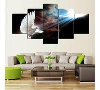 WKqifeil 5 Panels Multi Panel Print White Dove Holy Spirit Canvas Wall Art Piece Pictures Poster Print Canvas Wall Art Painting Pictures No Framed W150cm*H80cm