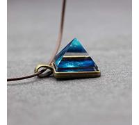 WKqifeil Pyramid Natural Luminous Crystal Pendant Dream Glowing Starry Necklace Men's and Women's Jewelry
