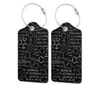 WKSGDSG 2-Pack Luggage Tags for Suitcases, Abstract Science Chemistry, Personalized Aesthetic Pu Leather Baggage Tags with Privacy Protection, Luggage Identifier Travel Id Tag for Cruise Vacations