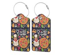 WKSGDSG 2-Pack Luggage Tags for Suitcases, Chef Pizza, Personalized Aesthetic PU Leather Baggage Tags with Privacy Protection, Luggage Identifier Travel Id Tag for Cruise Vacations, 2 PCS