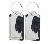 WKSGDSG 2-Pack Luggage Tags for Suitcases, Cowhide, Personalized Aesthetic Pu Leather Baggage Tags with Privacy Protection, Luggage Identifier Travel Id Tag for Cruise Vacations