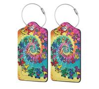 WKSGDSG 2-Pack Luggage Tags for Suitcases, Dancing Thanksgiving Bear, Personalized Aesthetic PU Leather Baggage Tags with Privacy Protection, Luggage Identifier Travel Id Tag for Cruise Vacations