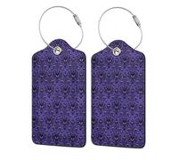 WKSGDSG 2-Pack Luggage Tags for Suitcases, Haunted Mansion, Personalized Aesthetic PU Leather Baggage Tags with Privacy Protection, Luggage Identifier Travel Id Tag for Cruise Vacations, 2 PCS