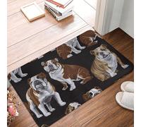 WKSGDSG Absorbent Doormat For Inside 60x40cm, Non Slip Indoor Door Mat For Front Door, English Bulldogs Floor Mats, Easy Clean Welcome Mat For Entryway, Back Door, Entrance, All Weather, Easy Clean