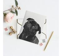 WKSGDSG Blank Greeting Cards With Envelopes, Cute Black Pug Dog Thank You Cards, Personalized Birthday Cards For Women, Holiday Cards All Occasion Cards For Christmas Graduation, White