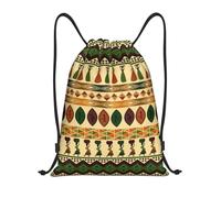 WKSGDSG Bohemia Style African Print Drawstring Backpack Waterproof Gym Bag with Adjustable Lightweight Swim Pool Bag for Men Women Beach Bag Sport String Bag Shopping Travel Sackpack