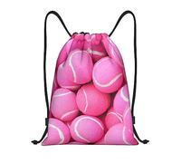 WKSGDSG Bright Tennis Balls Print Drawstring Backpack Waterproof Gym Bag with Adjustable Lightweight Swim Pool Bag for Men Women Beach Bag Sport String Bag Shopping Travel Sackpack