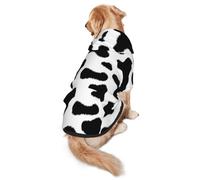 WKSGDSG Cozy Hoodie For Medium Large Dogs, Black White Leopard, Cold Weather Warm Dog Sweatshirt With Hood & Pocket, Soft Fabric Pullover Winter Clothes For Pets, Adjustable Dog Hoodie For Daily Walk