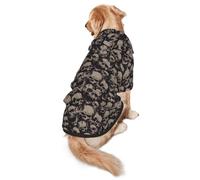 WKSGDSG Cozy Hoodie For Medium Large Dogs, Cool Skull Graphics, Cold Weather Warm Dog Sweatshirt With Hood & Pocket, Soft Fabric Pullover Winter Clothes For Pets, Adjustable Dog Hoodie For Daily Walk