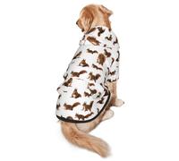 WKSGDSG Cozy Hoodie For Medium Large Dogs, Cute Squirrels, Cold Weather Warm Dog Sweatshirt With Hood & Pocket, Soft Fabric Pullover Winter Clothes For Pets, Adjustable Dog Hoodie For Daily Walk