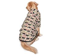 WKSGDSG Cozy Hoodie For Medium Large Dogs, Flower Cows Cattle, Cold Weather Warm Dog Sweatshirt With Hood & Pocket, Soft Fabric Pullover Winter Clothes For Pets, Adjustable Dog Hoodie For Daily Walk