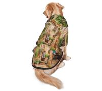 WKSGDSG Cozy Hoodie For Medium Large Dogs, Italian Street, Cold Weather Warm Dog Sweatshirt With Hood & Pocket, Soft Fabric Pullover Winter Clothes For Pets, Adjustable Dog Hoodie For Daily Walk