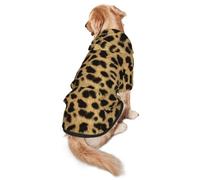 WKSGDSG Cozy Hoodie For Medium Large Dogs, Leopard Animal Print, Cold Weather Warm Dog Sweatshirt With Hood & Pocket, Soft Fabric Pullover Winter Clothes For Pets, Adjustable Dog Hoodie For Daily Walk