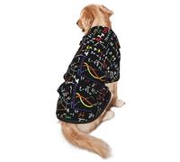 WKSGDSG Cozy Hoodie For Medium Large Dogs, Math Formula, Cold Weather Warm Dog Sweatshirt With Hood & Pocket, Soft Fabric Pullover Winter Clothes For Pets, Adjustable Dog Hoodie For Daily Walk