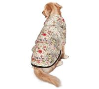 WKSGDSG Cozy Hoodie For Medium Large Dogs, Modern Floral, Cold Weather Warm Dog Sweatshirt With Hood & Pocket, Soft Fabric Pullover Winter Clothes For Pets, Adjustable Dog Hoodie For Daily Walk