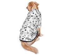 WKSGDSG Cozy Hoodie For Medium Large Dogs, Music Note, Cold Weather Warm Dog Sweatshirt With Hood & Pocket, Soft Fabric Pullover Winter Clothes For Pets, Adjustable Dog Hoodie For Daily Walk