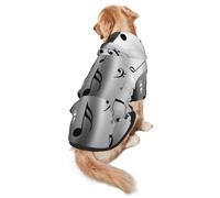 WKSGDSG Cozy Hoodie For Medium Large Dogs, Music Notes Print, Cold Weather Warm Dog Sweatshirt With Hood & Pocket, Soft Fabric Pullover Winter Clothes For Pets, Adjustable Dog Hoodie For Daily Walk