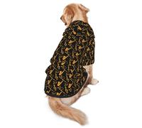 WKSGDSG Cozy Hoodie For Medium Large Dogs, Musical Notes Treble, Cold Weather Warm Dog Sweatshirt With Hood & Pocket, Soft Fabric Pullover Winter Clothes For Pets, Adjustable Dog Hoodie For Daily Walk