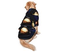 WKSGDSG Cozy Hoodie For Medium Large Dogs, Solar System, Cold Weather Warm Dog Sweatshirt With Hood & Pocket, Soft Fabric Pullover Winter Clothes For Pets, Adjustable Dog Hoodie For Daily Walk