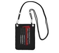 WKSGDSG Crossbody Phone Pouch For Women Men, Axe Red Line Flag Wallet Bag, Small Crossbody Bag For Travel Essentials Commute, Waterproof Rfid Blocking Card Holder Purse, Adjustable Black Strap