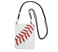 WKSGDSG Crossbody Phone Pouch For Women Men, Baseball Lace Close Up Wallet Bag, Small Crossbody Bag For Travel Essentials Commute, Waterproof Rfid Blocking Card Holder Purse, Adjustable Black Strap