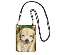 WKSGDSG Crossbody Phone Pouch For Women Men, Chihuahua Dog Wallet Bag, Small Crossbody Bag For Travel Essentials Commute, Waterproof Rfid Blocking Card Holder Purse, Adjustable Black Strap