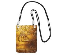 WKSGDSG Crossbody Phone Pouch For Women Men, Egypt Hieroglyphics Wallet Bag, Small Crossbody Bag For Travel Essentials Commute, Waterproof Rfid Blocking Card Holder Purse, Adjustable Black Strap
