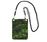 WKSGDSG Crossbody Phone Pouch For Women Men, Green Army Camouflage Wallet Bag, Small Crossbody Bag For Travel Essentials Commute, Waterproof Rfid Blocking Card Holder Purse, Adjustable Black Strap