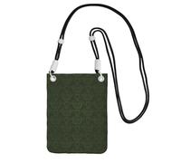 WKSGDSG Crossbody Phone Pouch For Women Men, Green Pattern Wallet Bag, Small Crossbody Bag For Travel Essentials Commute, Waterproof Rfid Blocking Card Holder Purse, Adjustable Black Strap