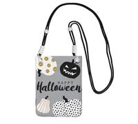 WKSGDSG Crossbody Phone Pouch For Women Men, Happy Halloween Wallet Bag, Small Crossbody Bag For Travel Essentials Commute, Waterproof Rfid Blocking Card Holder Purse, Adjustable Black Strap