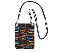 WKSGDSG Crossbody Phone Pouch For Women Men, I Love My Dog Dachshunds Wallet Bag, Small Crossbody Bag For Travel Essentials Commute, Waterproof Rfid Blocking Card Holder Purse, Adjustable Black Strap