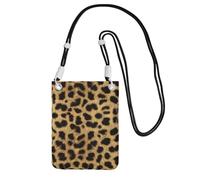WKSGDSG Crossbody Phone Pouch For Women Men, Leopard Animal Print Wallet Bag, Small Crossbody Bag For Travel Essentials Commute, Waterproof Rfid Blocking Card Holder Purse, Adjustable Black Strap