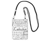 WKSGDSG Crossbody Phone Pouch For Women Men, Math Calculus Wallet Bag, Small Crossbody Bag For Travel Essentials Commute, Waterproof Rfid Blocking Card Holder Purse, Adjustable Black Strap