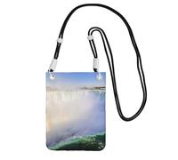 WKSGDSG Crossbody Phone Pouch For Women Men, Niagara Falls Wallet Bag, Small Crossbody Bag For Travel Essentials Commute, Waterproof Rfid Blocking Card Holder Purse, Adjustable Black Strap