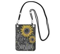 WKSGDSG Crossbody Phone Pouch For Women Men, You Are My Sunflower Wallet Bag, Small Crossbody Bag For Travel Essentials Commute, Waterproof Rfid Blocking Card Holder Purse, Adjustable Black Strap