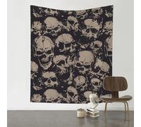 WKSGDSG Decoration Wall Tapestry 152x130Cm, Large Wall Hanging Art For Bedroom Decor, Dorm Room Aesthetic Tapestry, Cool Skull Graphics, Lightweight Indoor Tapestries For Living Room, Beach