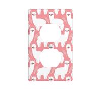 WKSGDSG Decorative Duplex Outlet Wall Plate, Alpaca Llama, 1 Gang Duplex Light Switch Cover Plate, Double Outlet Wall Plate, Heat-Resistant Double Toggle Switch Cover for Bathroom Bedroom Decor